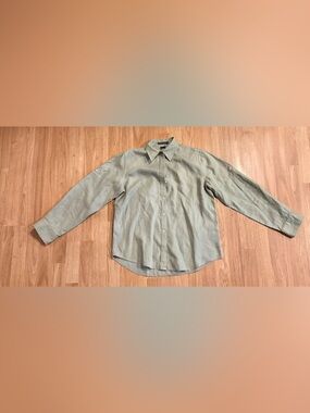EUC Lauren Ralph Lauren Relaxed-Fit Linen Button Up Shirt - Green - Size Small